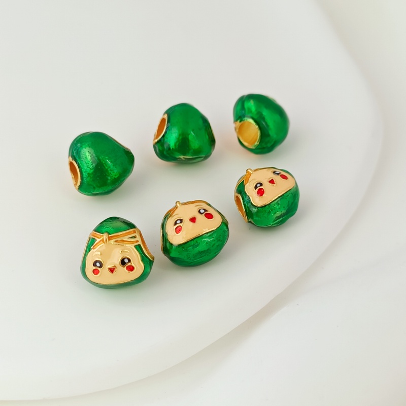 Vòng Tay Chuỗi Hạt Tự Làm Màu Sắc Nổi Bật Với Lỗ Lớn Hình Bánh Bao/Rồng/Rồng Màu Vàng Cát Cổ Điển DIY