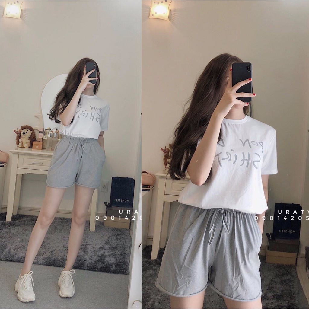 [FREESHIP - ẢNH THẬT] SET thun BỘ ĐÙI + áo in PON DE SHIRT