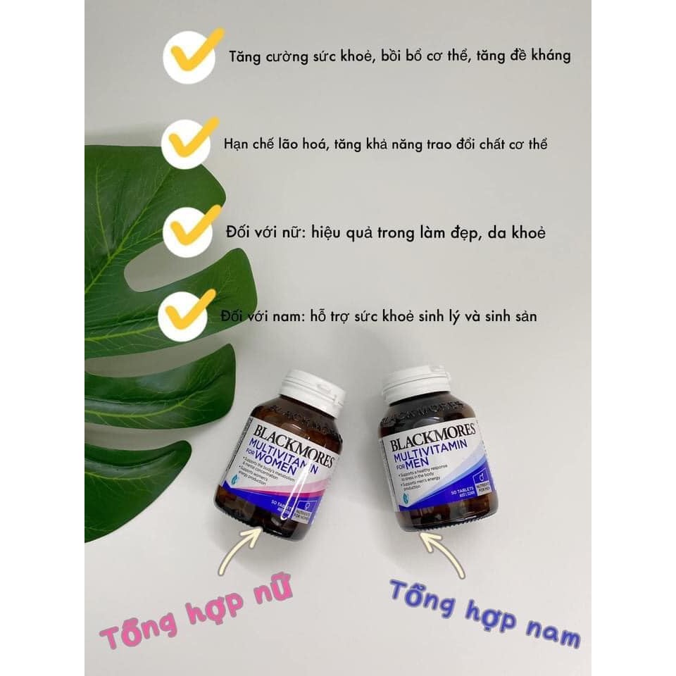 Vitamin Tổng Hợp Cho Nam / Nữ Blackmores Multivitamin for Men / Women 50 viên úc