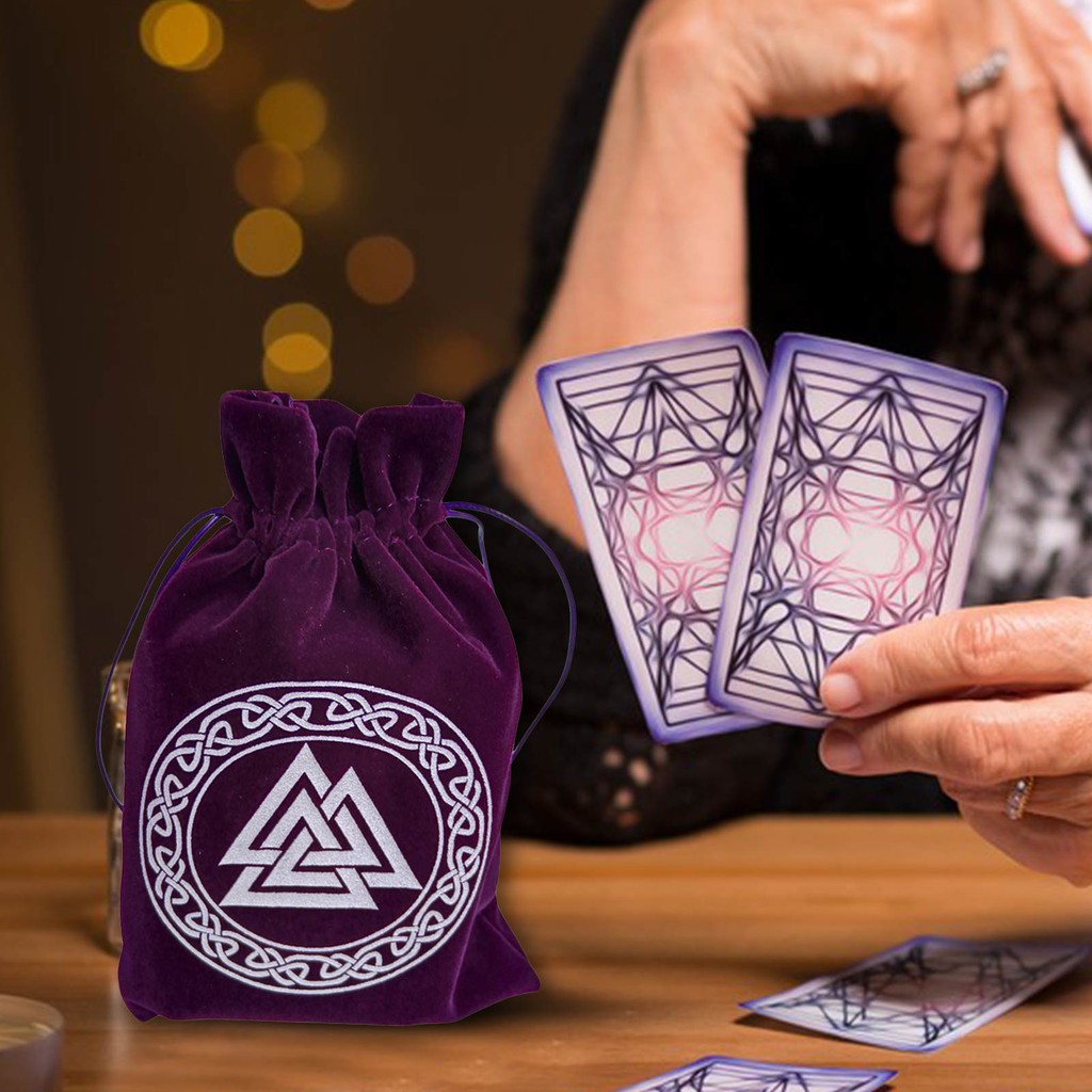 Túi đựng bài tarot chất liệu flannel 13x18cm phối họa tiết độc đáo