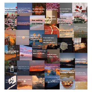 Set 50 Miếng Dán In Chữ Tiếng Anh Trang Trí Sổ Tay Phong Cách Đơn Giản