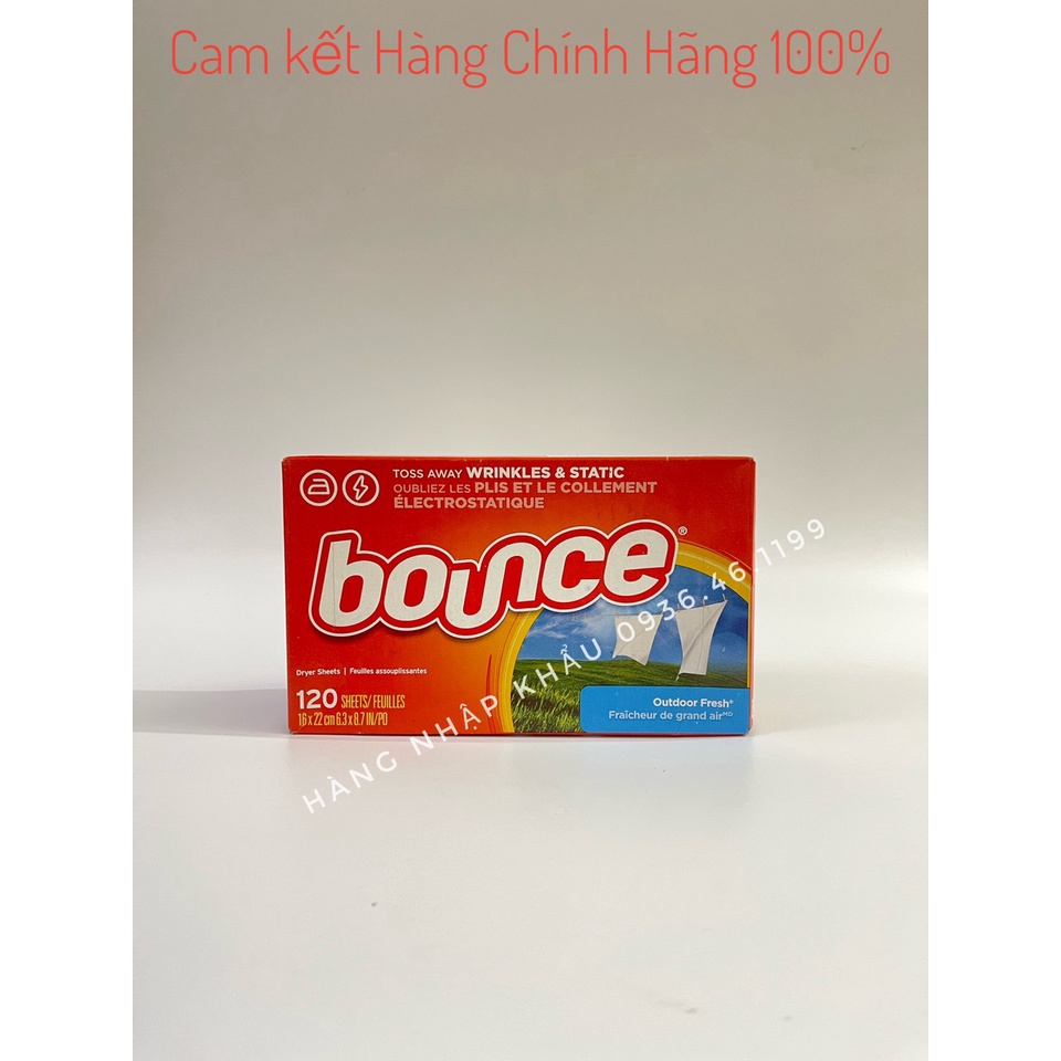 (Combo 10 tờ)Giấy Thơm Quần Áo Bounce Mỹ , Bounce Sheets Outdoor Fresh