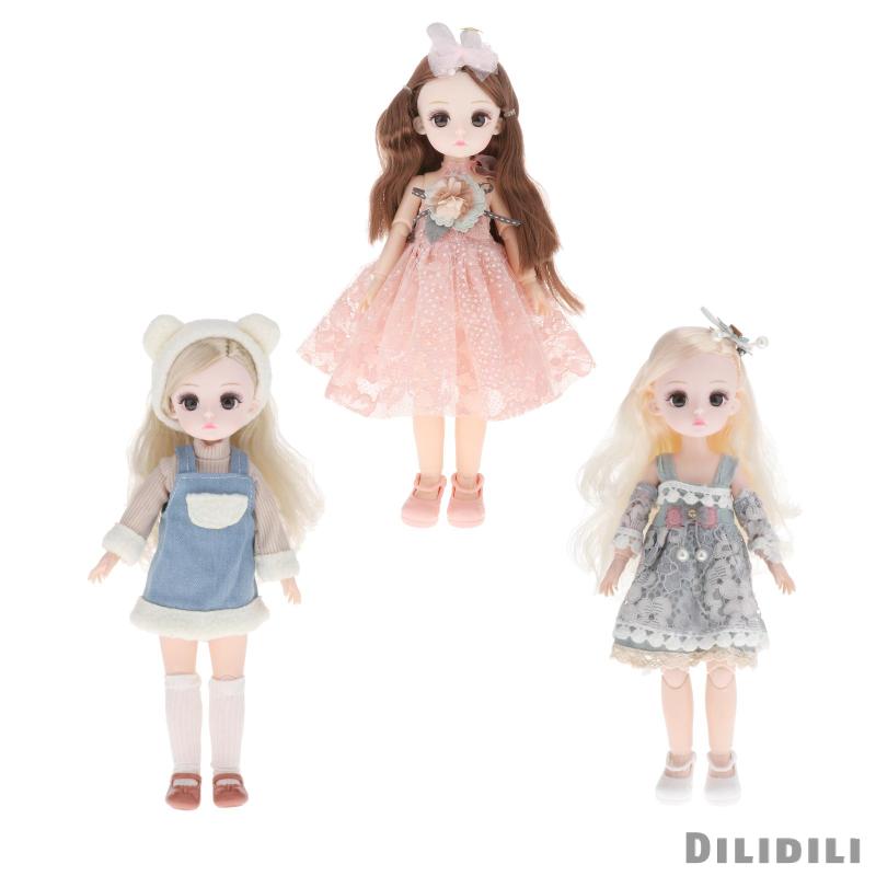 13 Jionts 1/6 BJD Princess Girl Doll with Clothes Shoes Long Hair Dress up Accessory Kids Role Play Toy Baby Doll Toy Gift