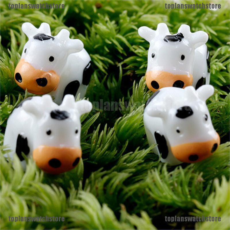 Bộ 2 Mô Hình Bò Sữa Mini Dễ Thương Dùng Trang Trí Nhà Cửa