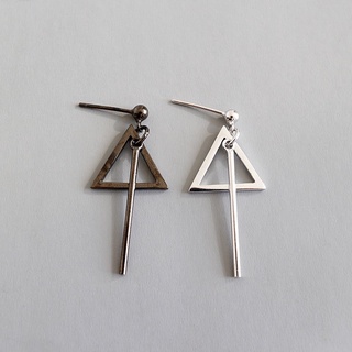 Geometric Drop Earrings | Khuyên tai bông tai bạc tam giác thanh thẳng Calla Jewelry l E051