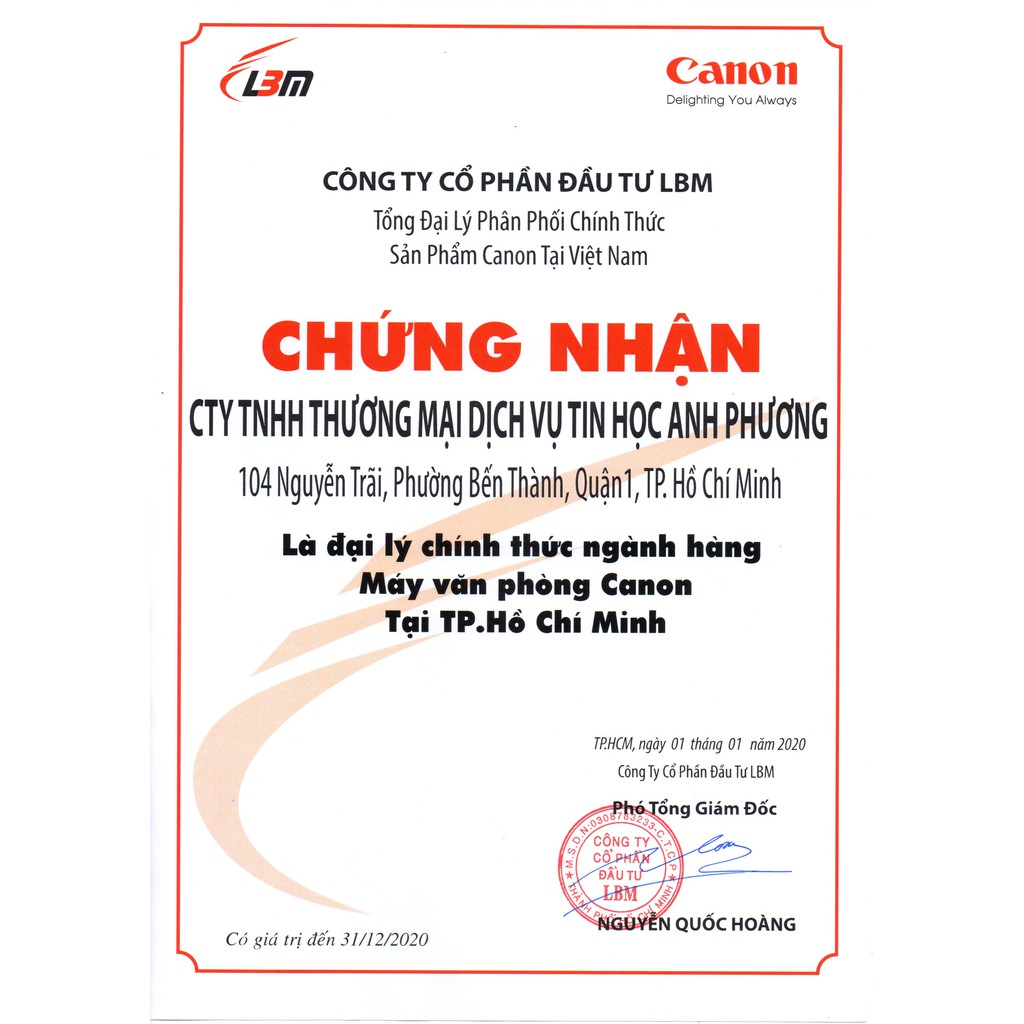 Máy in laser Canon LBP 2900 sản phẩm chính hãng, phiếu bảo hành Lê Bảo Minh