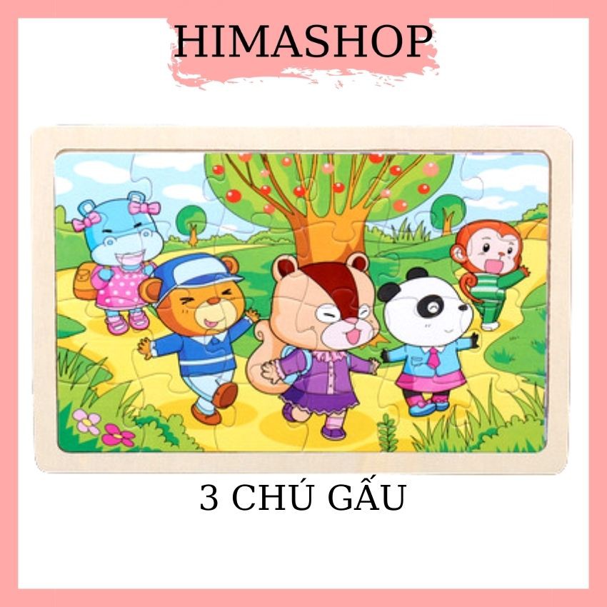 Đồ Chơi Ghép Hình 24 Mảnh, Xếp Hình Cho Bé HIMASHOP H019 Gỗ Nhiều Mẫu Đẹp