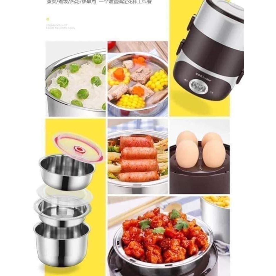 CẶP LỒNG Ủ CƠM CẮM ĐIỆN 3 TẦNG INOX CAO CẤP QUÁ TIỆN ÍCH | BigBuy360 - bigbuy360.vn