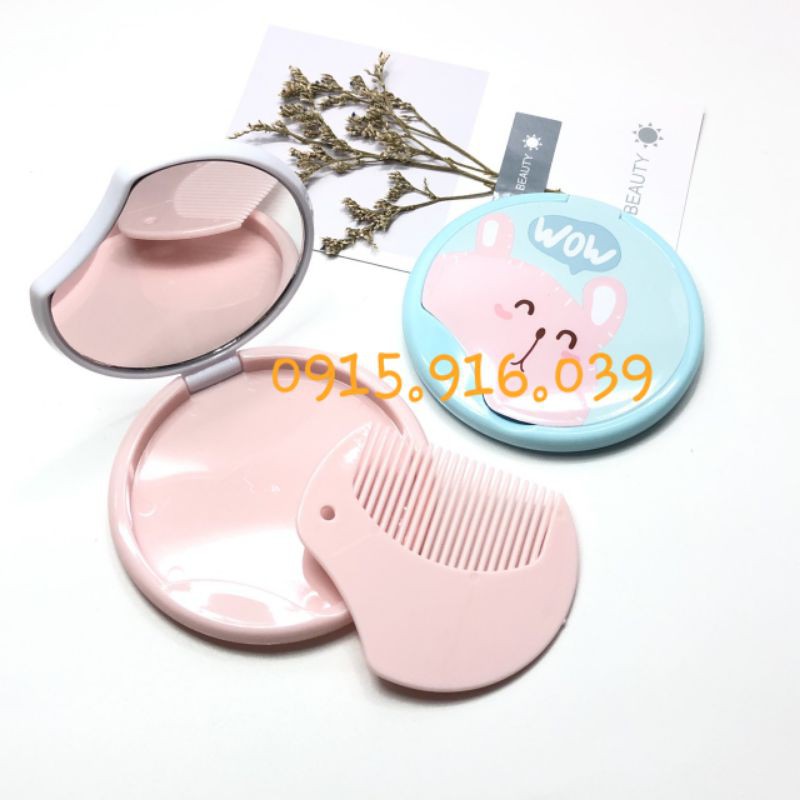 Gương Lược Mini Tròn Dễ Thương