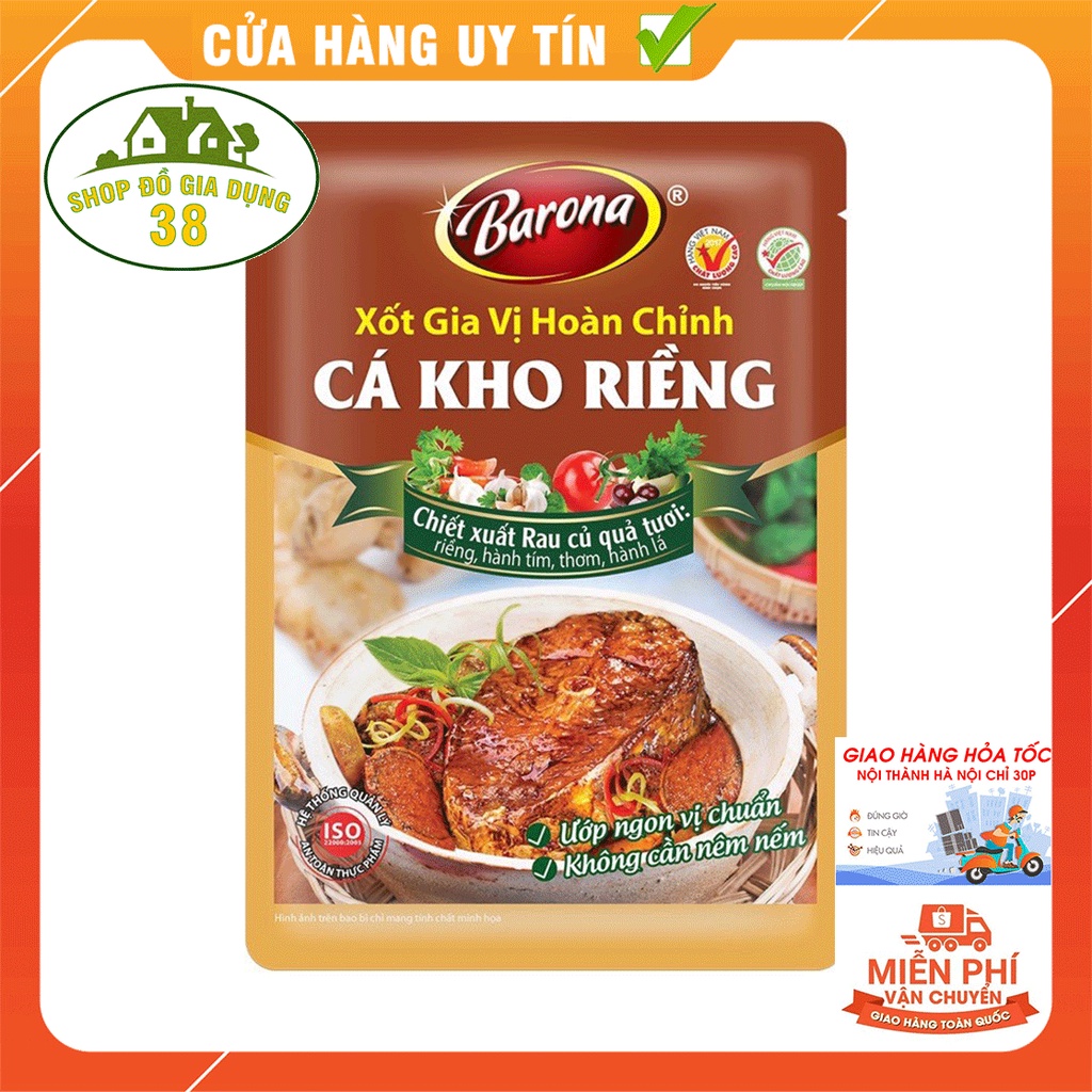 Xốt Cá Kho Riềng Gia Vị Hoàn Chỉnh BARONA - Cá Kho Riềng gói 80g