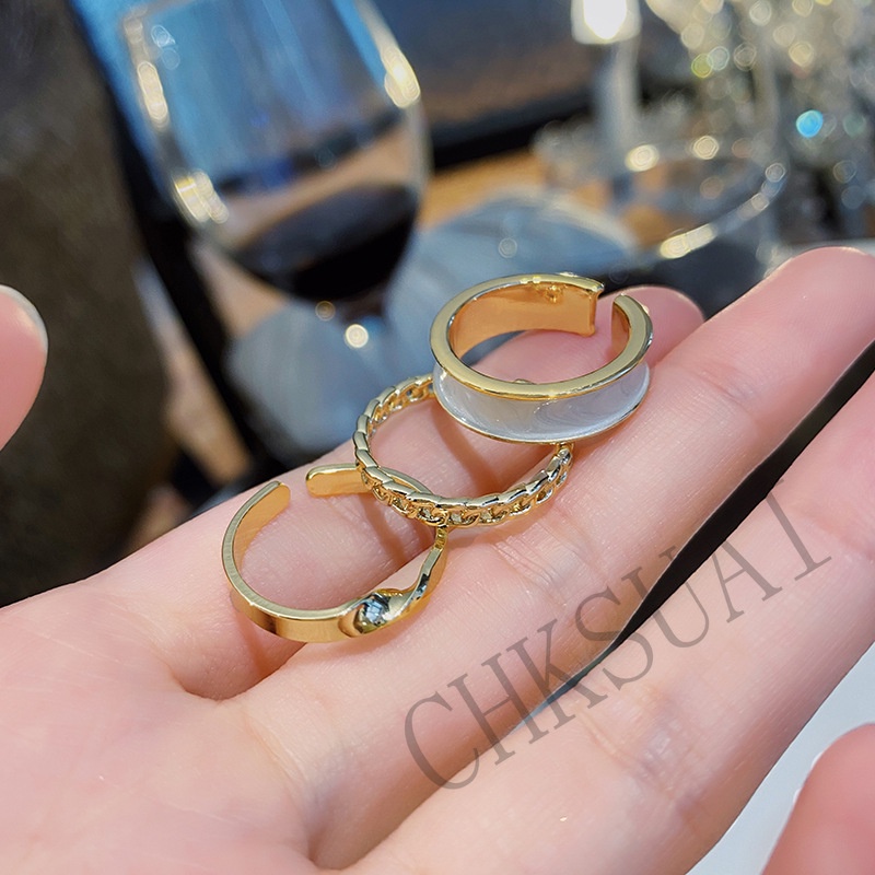 Set 3 nhẫn hở phong cách Hàn Quốc cá tính