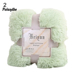 ●Po Soft Comfortable Warm Shaggy Faux Fur Throw Blanket Knee Cover Winter Plush Rug Thảm Lông