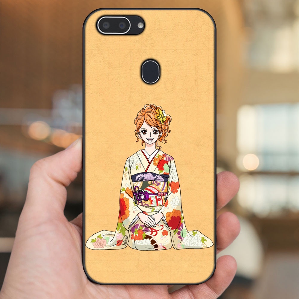 Ốp lưng Realme 2 viền đen in hình Nami One Piece Đảo Hải Tặc