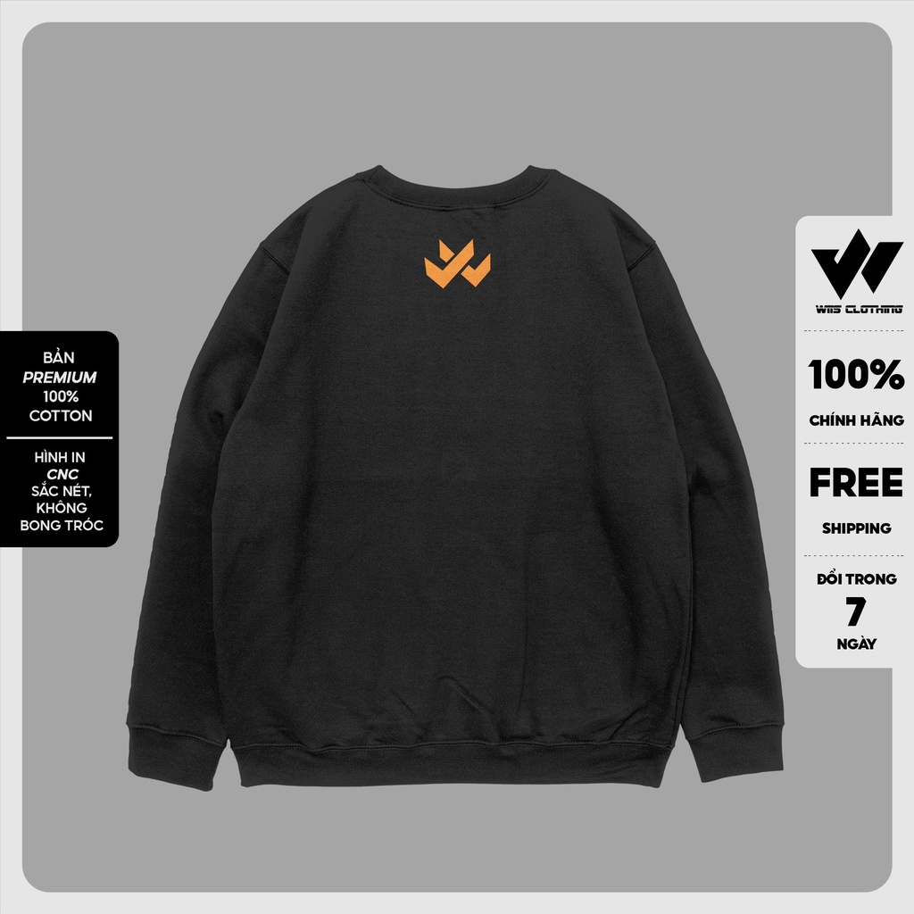 Áo sweater form rộng WIIS unisex SOLITARY oversize tay dài thời trang nam nữ ulzzang