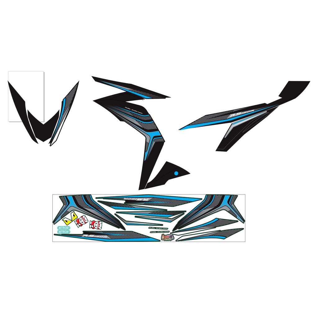 Tem Rời Winner mẫu RS150R màu đen xám xanh trắng