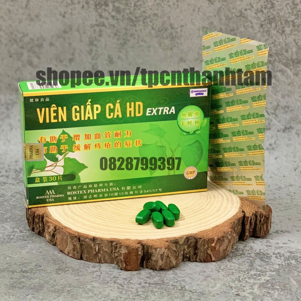 VIÊN GIẤP CÁ HD EXTRA hỗ trợ giảm trĩ, táo bón - Hộp 30 viên