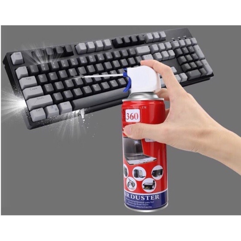 Bình Xịt Bụi Khí Nén Air Duster 360 Vệ Sinh Máy Tính,Laptop,Đồng Hồ,Thiết Bị Điện Tử,Cực Mạnh Nhỏ Gọn,Sạch,An Toàn