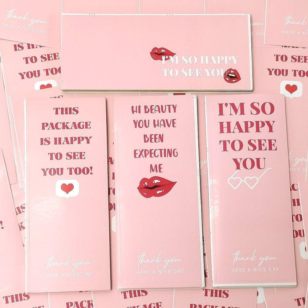LAKAMIER Set 50 Sticker &quot;Happy To See You&quot; Dán Hộp Quà