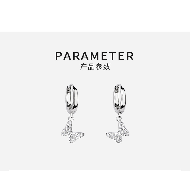 Khuyên Tai Hình Bướm Mạ Bạc S925 Thời Trang Cho Nữ