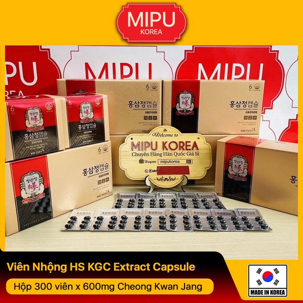(Date 3/2024) Viên Nhộng Hồng Sâm KGC Extract Capsule Hộp 300 viên x 600mg Cheong Kwan Jang