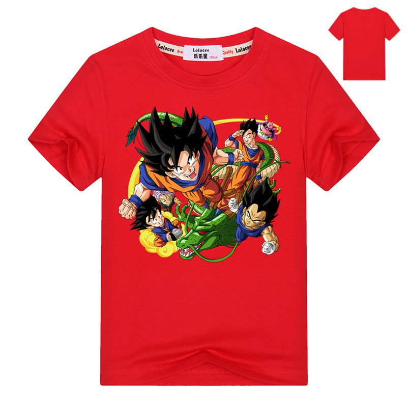 Áo thun tay ngắn mùa hè 2019 họa tiết hoạt hình Dragon Ball Z cho bé trai