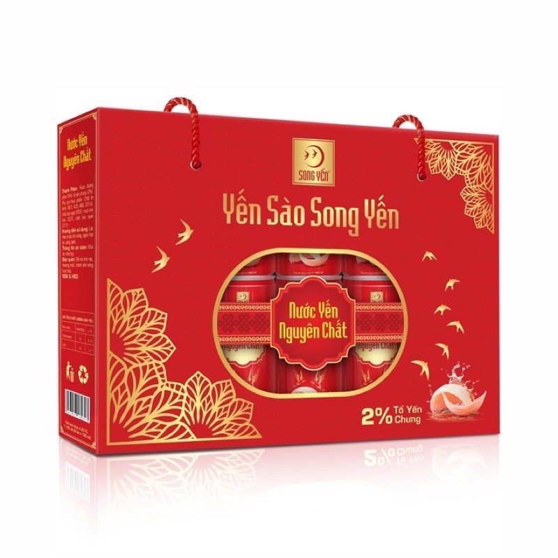 Nước Yến Nguyên Chất Song Yến 2% - Hộp 6 Lon