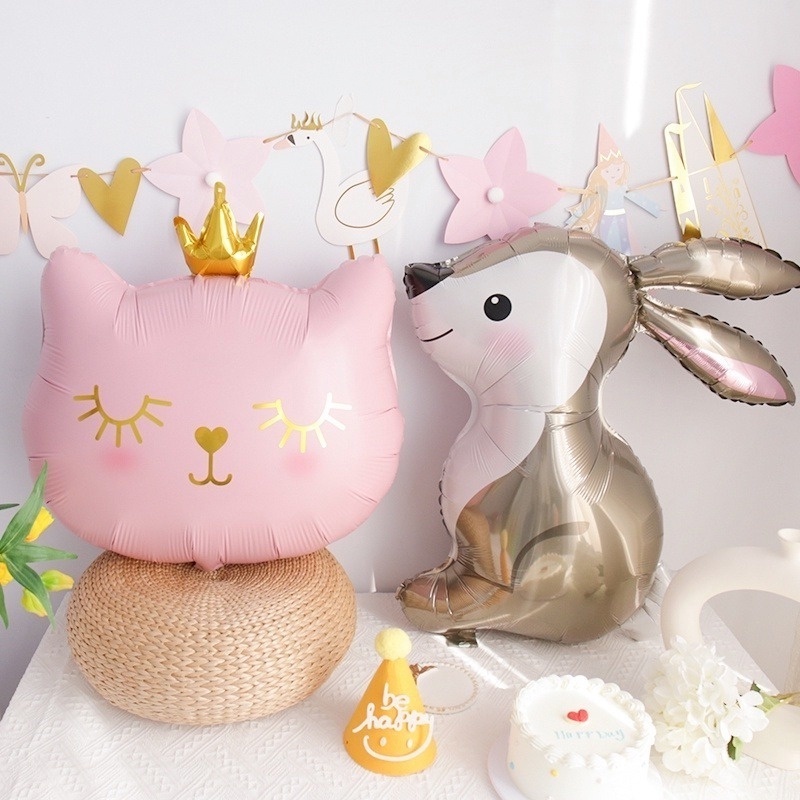 Bong Bóng Nhôm Hình Mèo Dễ Thương Kích Thước 60 * 70CM Dùng Trang Trí Tiệc Sinh Nhật