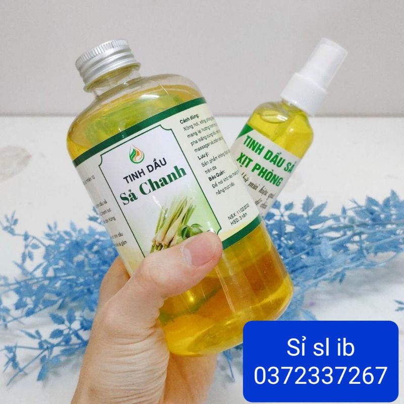 Siêu Hót.  Combo Cặp 2chai.Tinh dầu xông phòng.. Sả Chanh chai 500ml &amp; chai xịt 100ml