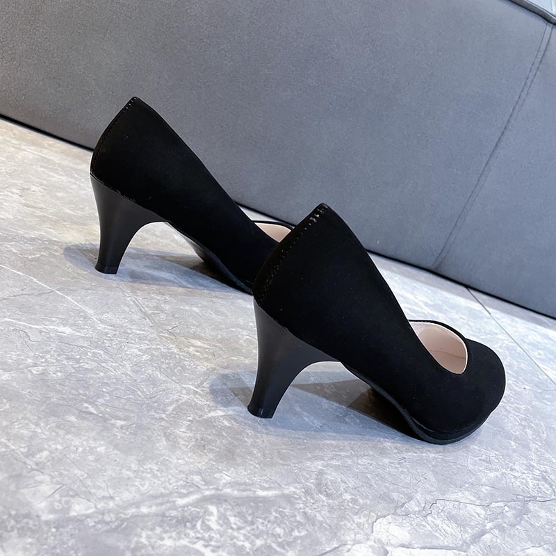 Giày Cao Gót Mũi Nhọn Chống Thấm Nước Màu Đen Thời Trang Công Sở Cho Nữ