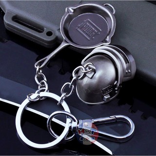 Combo Móc khóa Chảo + Nón Cấp 3 PUBG - Kim loại cao cấp