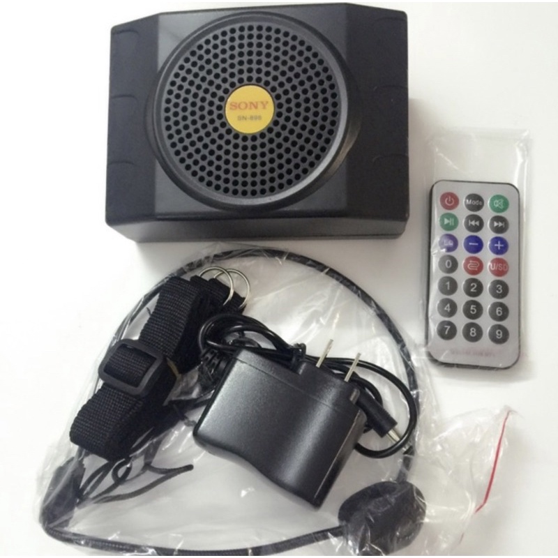 MÁY TRỢ GIẢNG SN898 THUYẾT TRÌNH LOẠI CÓ MIC DÂY hỗ trợ bluetooth , USB , thẻ nhớ TF , đài FM.