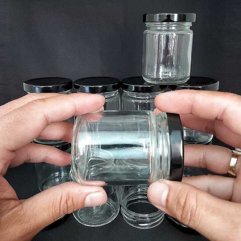 Combo 10 hũ thuỷ tinh 100ml nắp thiếc đen