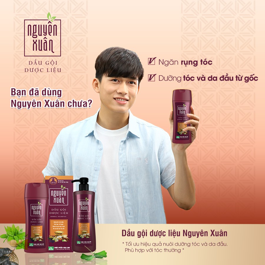 Dầu gội dược liệu Nguyên Xuân chai Đỏ 200ml - giảm ngứa, gàu, giúp tóc khỏe, mềm mại, giảm tóc gãy rụng - cvspharmacy