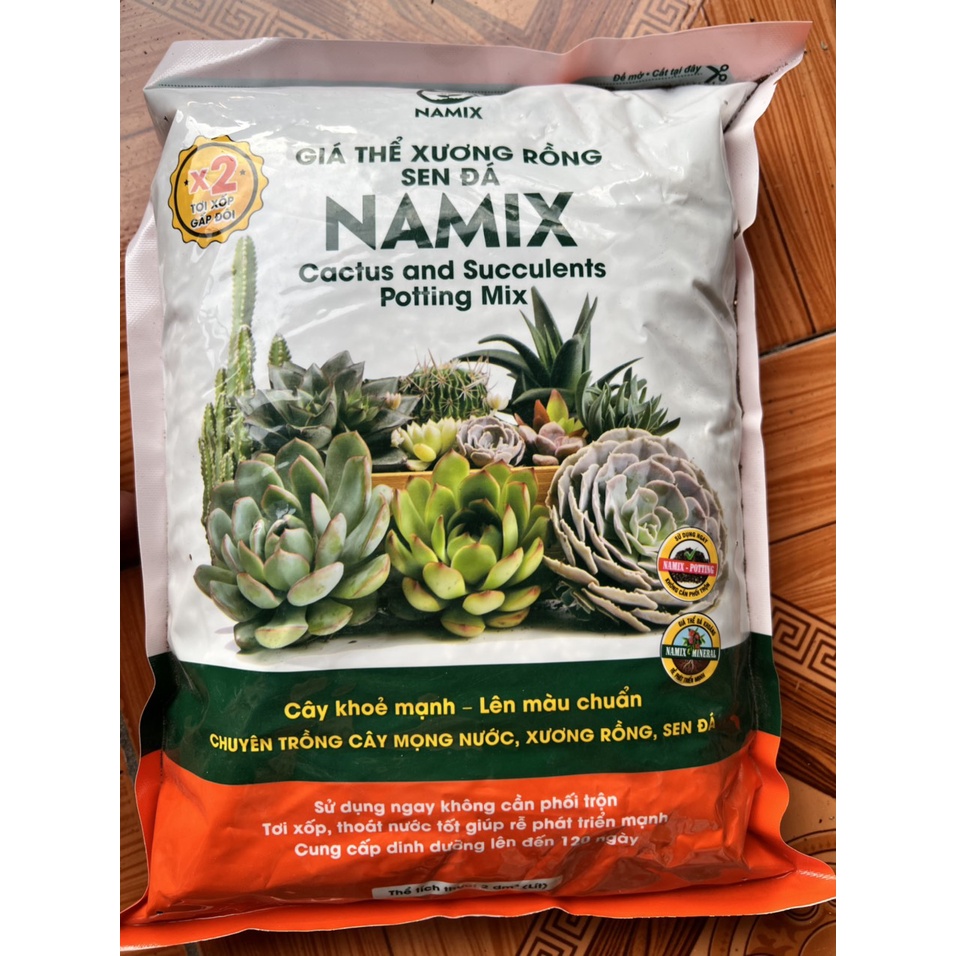 Đất trồng xương rồng, sen đá, cây mọng nước Namix - Succulents Potting Mix
