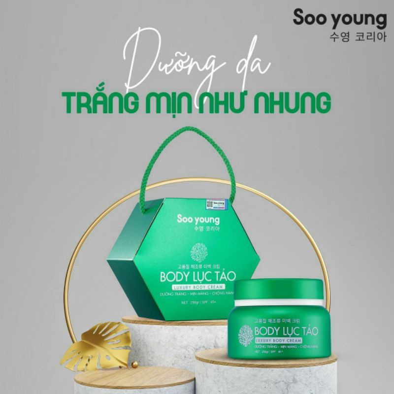 Kem Dưỡng Trắng Da, Kem Body Lục Tảo Soo young Hàn Quốc 250g