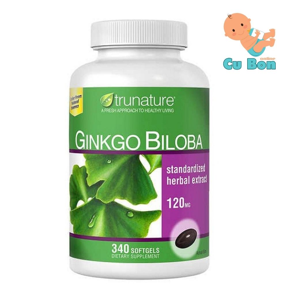 viên uống Bổ não Trunature gingko biloba with vinocetine 120mg của Mỹ 340 viên