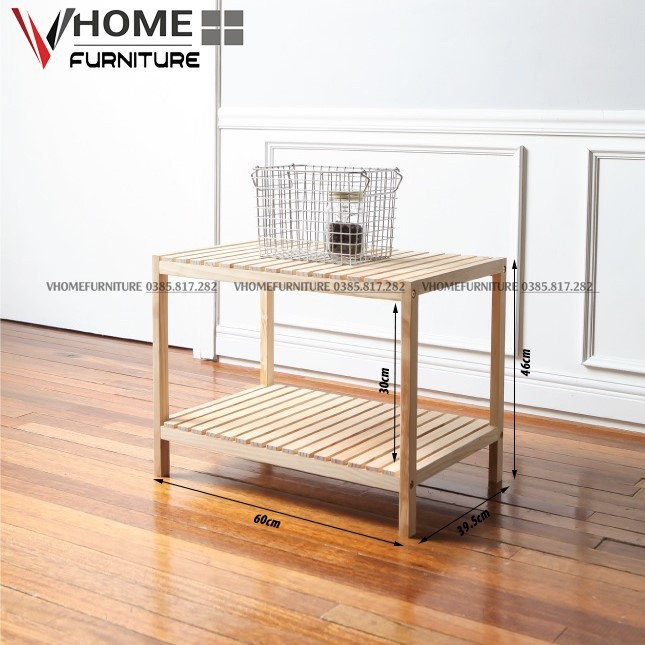 Kệ Để Lò Vi Sóng Đa Năng Gỗ Thông 2 Tầng Oven Rack 3F Nội Thất Lắp Ráp Nội Thất Hàn Quốc | BigBuy360 - bigbuy360.vn