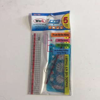 Thước bộ đa năng Queen 5 cây