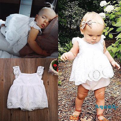 Jumpsuit Màu Trắng Dễ Thương Cho Bé Gái (0-24 Tháng)