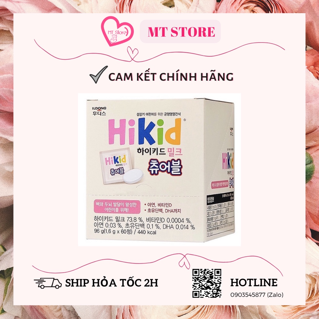 Sữa HIKID viên ngậm dạng kẹo tiện lợi tăng chiều cao dành cho bé trên 3 tuổi