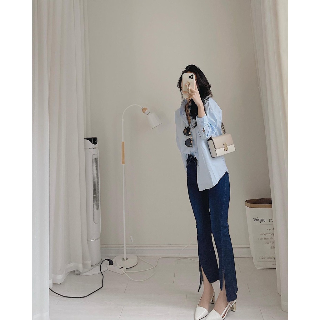 [Sẵn/video] Áo sơ mi dài tay thô nến mềm 8 màu trơn xanh lá hot hit chất LOẠI 1 oversize 2monday | BigBuy360 - bigbuy360.vn