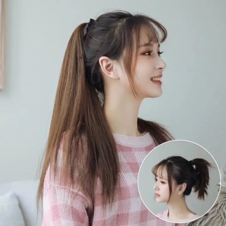 [ Tóc tơ cao cấp ] Tóc giả cột thẳng tơ cao cấp- loại dài 60cm