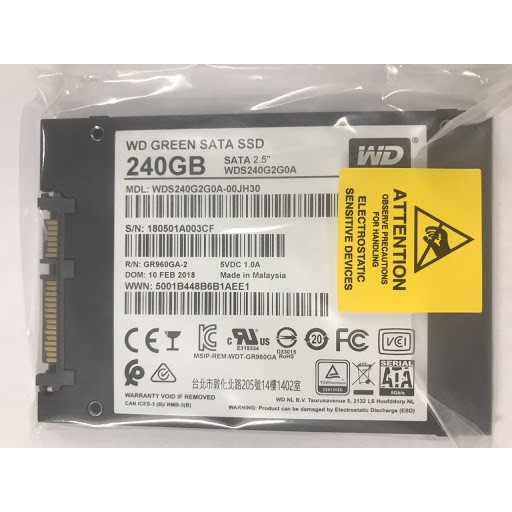 Ổ cứng SSD Western Digital Green 240GB 2.5&quot; SATA 3 - WDS240G2G0A - Hàng Chính Hãng