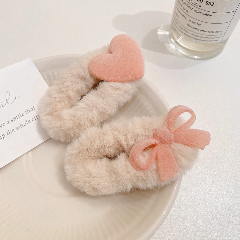 Kẹp tóc đính nơ vải nhung màu sắc cà phê xinh xắn dễ thương cho nữ