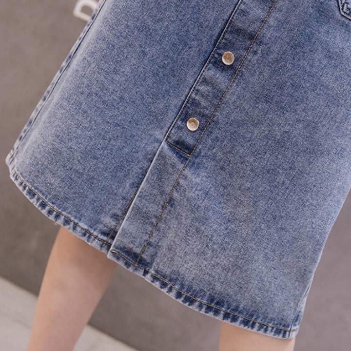 [TRỢ SHIP_CAO CẤP ] Chân váy jean ngang gối 07 C121 vải jean dày, không co dãn, dáng suông, có túi to | BigBuy360 - bigbuy360.vn