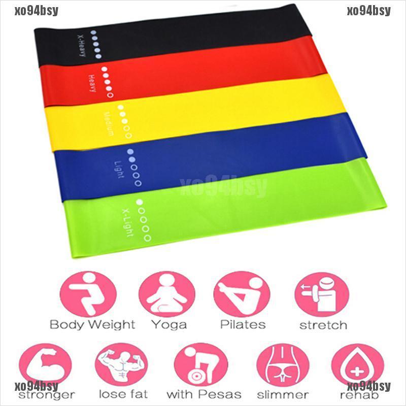 [xo94bsy]Elastic Resistance Loop Bands Gym Yoga Exercise Fitness Workout Stretch