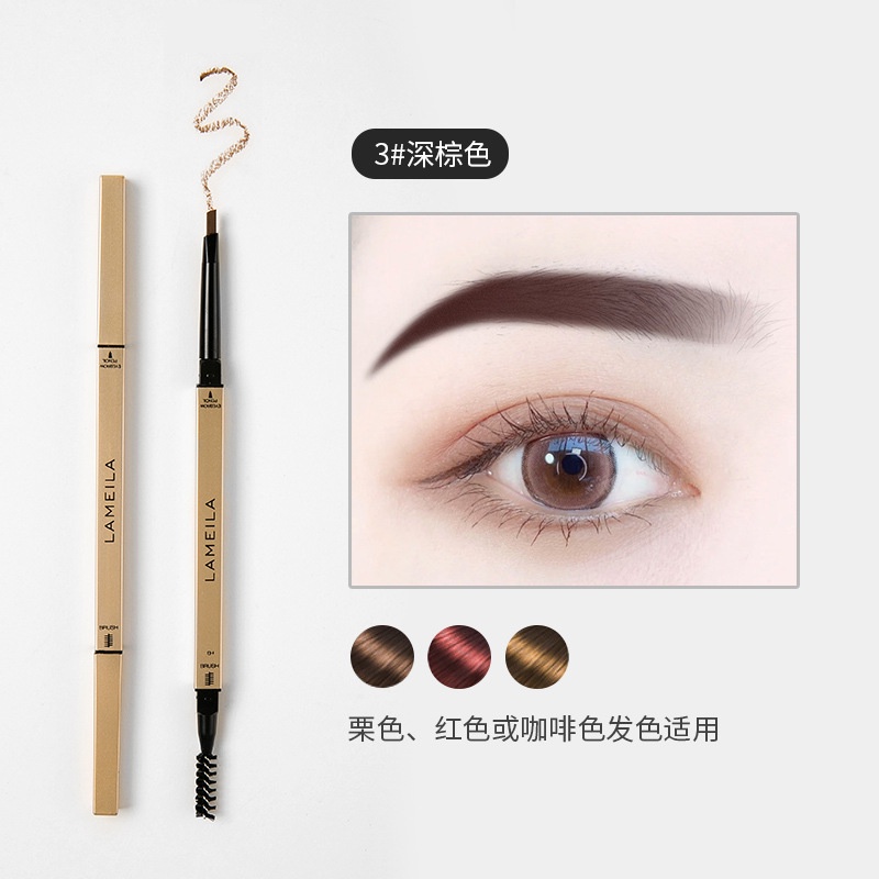 COD✨Bút kẻ lông mày 2 Đầu Chống Nước Lâu Trôi lâu trôi chống thấm nước có cọ chải tiện dụng