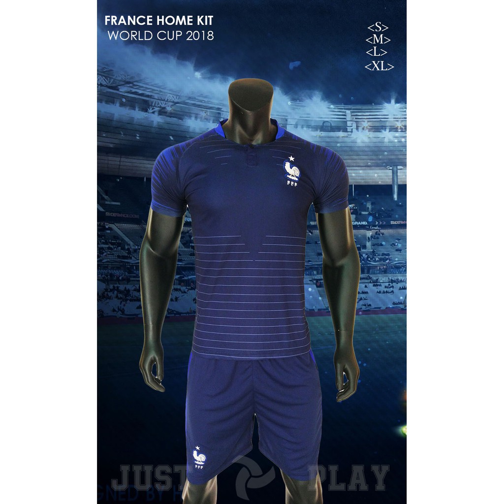 Quần áo đá banh đội tuyển Pháp xanh sân nhà World Cup 2018