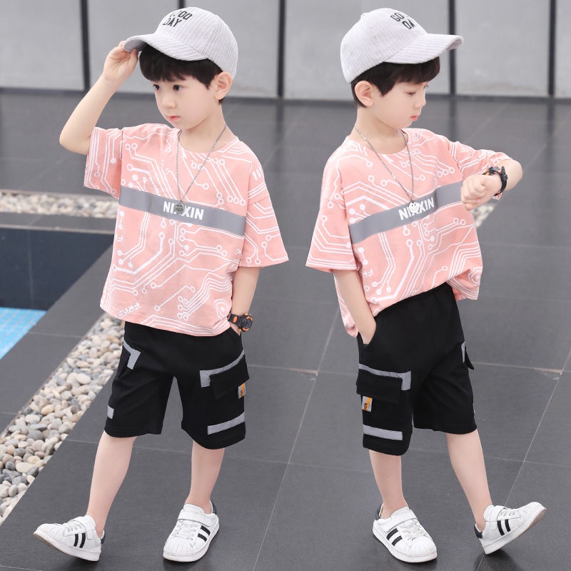 Bộ Đồ Thể Thao 2 Món Áo Thun + Quần Dài Thời Trang Mùa Hè 2022 Cho Bé Trai 4 5 6 8 10 12 Tuổi