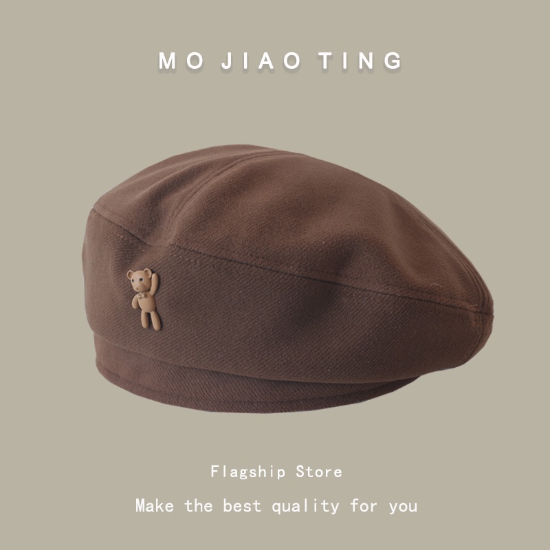 Mũ Nồi Hình Gấu Dễ Thương Thời Trang Thu Đông Cho Nữ